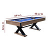 Excalibur - 7-ft Pool Table - Driftwood Finish with Blue Felt 