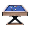Excalibur - 7-ft Pool Table - Driftwood Finish with Blue Felt 