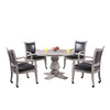 Montecito 48-in Poker Table and Dining Top with 4 Arm Chairs - Rustic Gray