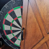 Farmington Bristle Dartboard and Cabinet Set - Walnut Finish