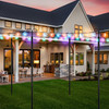  Outdoor String Light Poles with Top Arc Hook and 5-Prong Base - 2 Pack