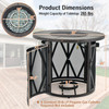 Fire Pit Table with Fire Glasses and PVC Cover, 32"