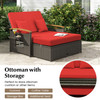 Outdoor Wicker Daybed with Folding Panels and Storage Ottoman