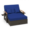 Outdoor Wicker Daybed with Folding Panels and Storage Ottoman