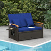 Outdoor Wicker Daybed with Folding Panels and Storage Ottoman