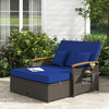 Outdoor Wicker Daybed with Folding Panels and Storage Ottoman