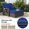 Outdoor Wicker Daybed with Folding Panels and Storage Ottoman