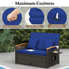 Outdoor Wicker Daybed with Folding Panels and Storage Ottoman