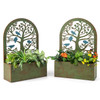 Decorative Raised Garden Bed for Climbing Plants, Set of 2