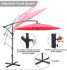 9' Offset Hanging Market Patio Umbrella w/Easy Tilt Adjustment, Without Base, Red