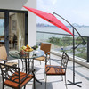 9' Offset Hanging Market Patio Umbrella w/Easy Tilt Adjustment, Without Base, Red