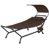 Hanging Chaise Lounge Chair with Canopy, Cushion Pillow and Storage Bag