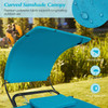 Hanging Chaise Lounge Chair with Canopy, Cushion Pillow and Storage Bag