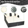 Rattan Daybed with Upholstered Cushion