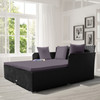 Rattan Daybed with Upholstered Cushion