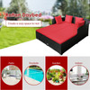 Rattan Daybed with Upholstered Cushion