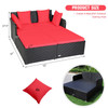 Rattan Daybed with Upholstered Cushion