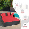 Rattan Daybed with Upholstered Cushion