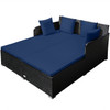 Rattan Daybed with Upholstered Cushion