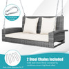 2-Person Wicker Hanging Porch Swing Bench