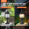 2 PCs Dusk to Dawn Outdoor Lamp Post Light Fixture 20.87in Pole Pier Mount