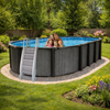 Cool Pool™ 54” Deep Heavy-Duty Resin and Aluminum Salt Friendly Above Ground Pool Packages - Round and Oval