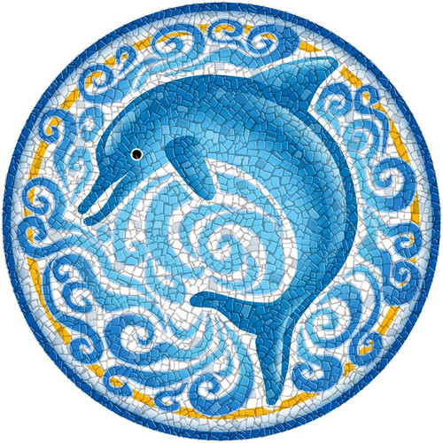 Large Mosaic Single Dolphin