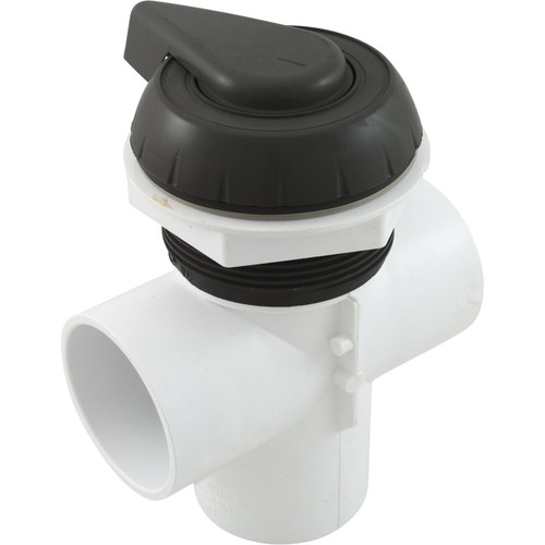 Waterway Plastics 2" Notched Top Access Div Valve, Black - 600-3061