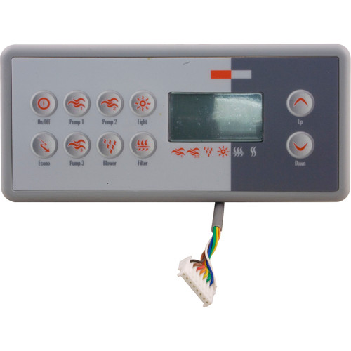 Gecko Alliance Panel,Tsc-8/K-8 Lg Rec,10-Button,Lcd,3-Pump,Mspa-Mp - BDLTSC810K