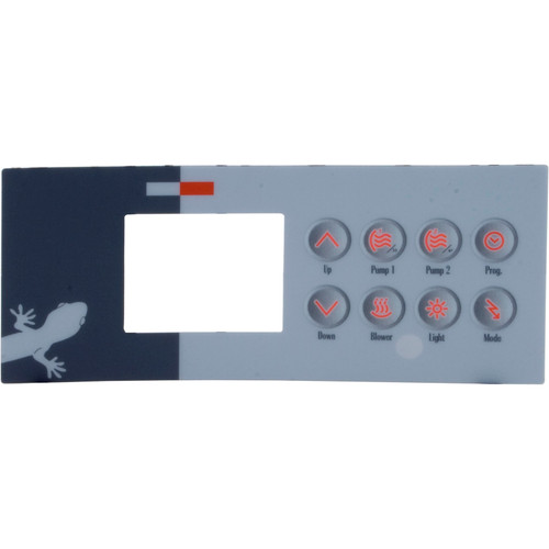 Gecko TSC-4 Overlay Label, 8-Button Up, Down, P1, P2, Bl, Lt, Prog. Mode - 9916-100094