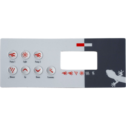 Gecko TSC-8-GE2 Overlay Label,7-Button, P1, P2, Bl, Lt, Sspa-Hs - 9916-100331