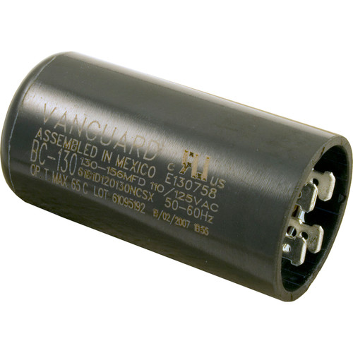 Essex Group Start Capacitor, 130-156 Mfd, 125Vac 1-7/16"X2-3/4" - BC-130