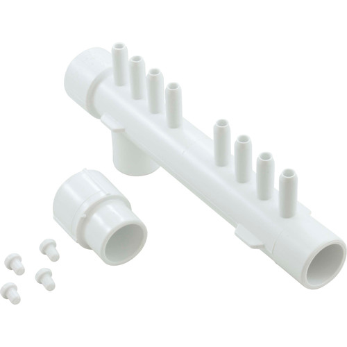 Waterway Plastics Manifold 1"S Tee Style (8)3/8 Smooth Barb - 672-4370