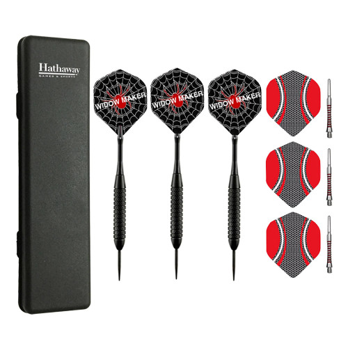 Widow Maker Steel Tip Darts with Brass Barrels and Carry Case