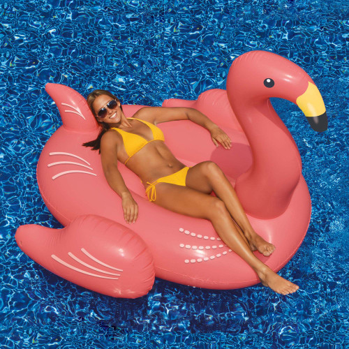 Giant Pink Flamingo 78-in Inflatable Ride-On