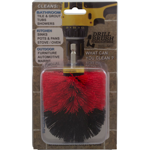 Drill Brush, Useful Products, Power Scrubber, Stiff, Red/Blk  - OriginalRedBlkStiff