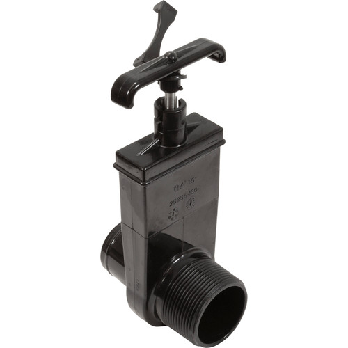Gate Valve, CMP, 1-1/2" MPT x 1-1/2" Hose Barb, Black