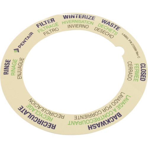 Label, Pentair 6-Way 1-1/2" Hi-Flo MPV