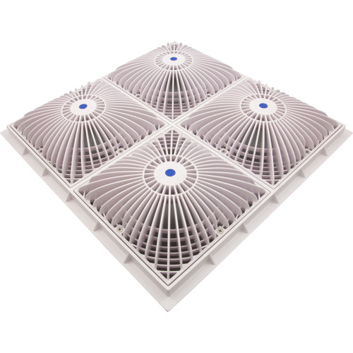 Main Drain Cover, Aquastar MoFlow,(4)9" Square,w/Frame,White