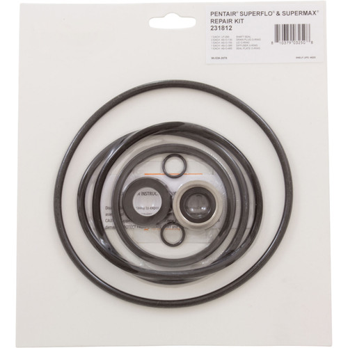 Pump O-Ring Kit, Generic Pinnacle/SuperFlo/SuperMax, w/Seal