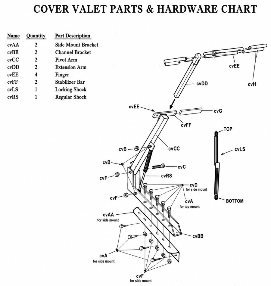 Cover Valet Cover Lifter Parts Diagram