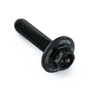 Aluminium Flanged Hex Bodywork Bolt M6x(1.00mm)x25mm Race Spec Etched Black