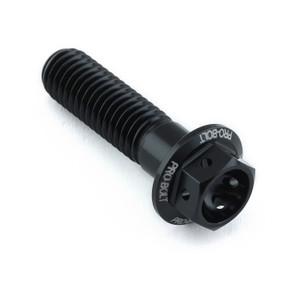 Aluminium Flanged Hex Head Bolt M8x(1.25mm)x30mm Race Spec Etched Black