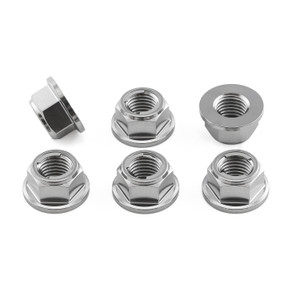 Titanium Sprocket Nuts M10x(1.25mm) Lock Pack x6
