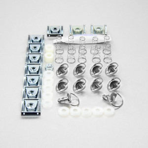 Stainless Steel Quick Release D-Ring 14mm + Slide Clips Pack x10