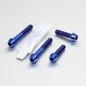 Titanium Pillion Footrest Hanger Bolt Kit Blue