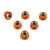 Aluminium Sprocket Nuts M8x(1.25mm) Drilled Pack x6 Orange