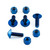 Titanium Number Plate Bolt Kit (USA/Italia) Blue