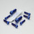 Titanium Top & Bottom Clamp Yoke Pinch Kit Blue
