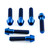 Titanium Top & Bottom Clamp Yoke Pinch Kit Blue